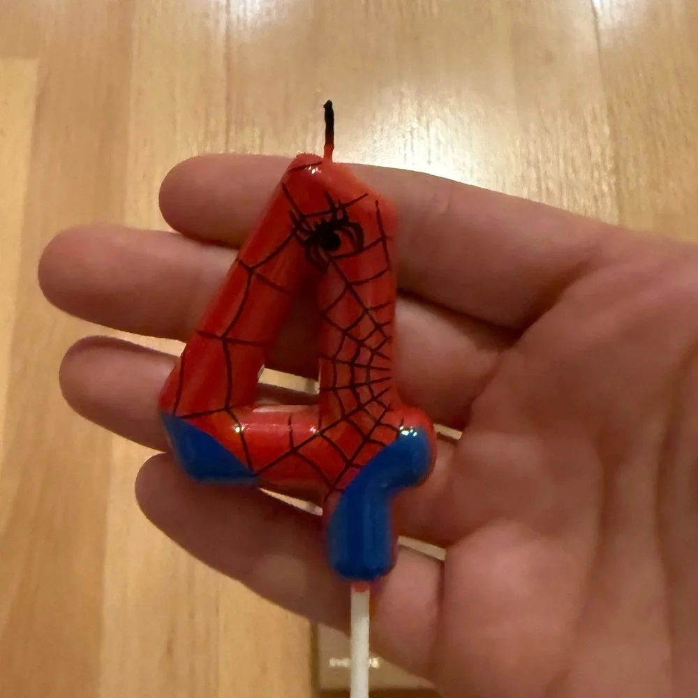 Spider Web Number 4 Cake Candle